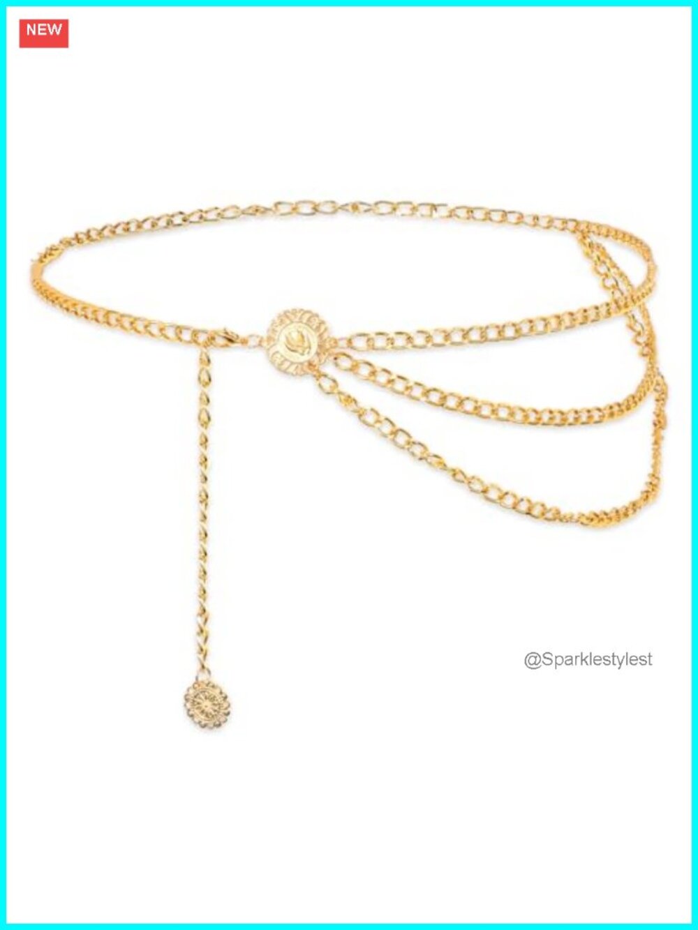 Multilayer Metal Waist Chain Belt Adjustable Body Jewelry for Women